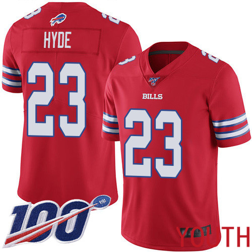 Youth Buffalo Bills #23 Micah Hyde Limited Red Rush Vapor Untouchable 100th Season NFL Jersey